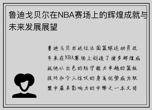 鲁迪戈贝尔在NBA赛场上的辉煌成就与未来发展展望